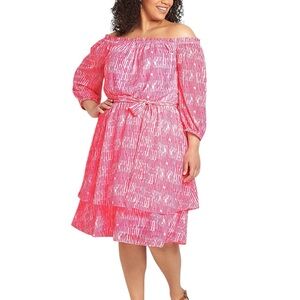 Lane Bryant pink dress Off-Shoulder midi dress
